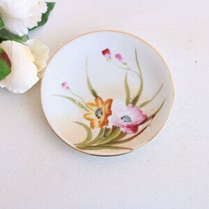 Vintage 1920s Dessert Plate, Nippon Hand Painted, Cherry Blossom, Made in Japan